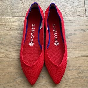 Rothy’s Retired Cherry Red The Point Flats Size 6